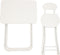 Ceruzo Kinder Klaptafel met Stoel - Opvouwbaar - MDF - Metaal - Wit