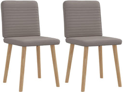 vidaXL - Eetkamerstoelen - draaibaar - 2 - st - stof - taupe