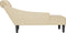 vidaXL - Chaise - longue - met - kussen - en - rechterarmleuning - stof - crèmekleurig