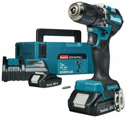 Makita DDF487RTJ 18v Boor-/schroefmachine koolborstelloos 5,0 Ah accu (2 st), snellader, Mbox
