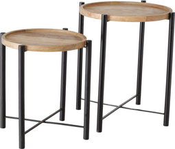 Boltze Malev - Salontafel set van 2 - Gesmeed ijzer en mangohout (2 stuks)