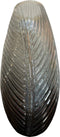 Leaf Design Glas Vaas Ovaal Grijs Langwerpig 30 cm