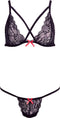 Kanten bh en slip set Barely Bare - - Zwart