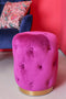 PTMD Poef Xelena paars velvet rond 36 X 36 X 47
