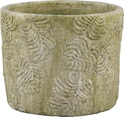 PTMD Jasmine groene keramiek pot rond maat in cm: 30 x 30 x 24 - Groen