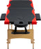 vidaXL - Massagetafel - inklapbaar - 3 - zones - hout - zwart - en - rood