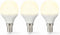 Nedis LED-Lamp E14 - G45 - 4.9 W - 470 lm - 2700 K - Warm Wit - Frosted - 3 Stuks