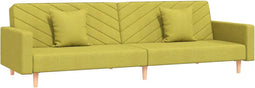 vidaXL - Slaapbank - 2-zits - met - 2 - kussens - stof - groen