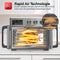 TurboTronic AFD32 - Airfryer XXL en Oven - 32 Liter - 12 kookprogramma's - Zilver