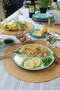 CABANAZ - bord, keramiek, FONDUE PLATE, groen