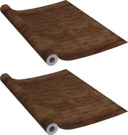 vidaXL - Meubelfolies - zelfklevend - 2 - st - 500x90 - cm - PVC - donkereikenkleurig