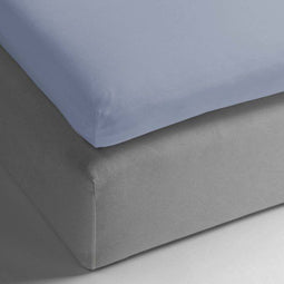 HnL Living - Hoeslaken Topper - 100% Katoen Perkal - 80 x 200 cm - Lichtblauw