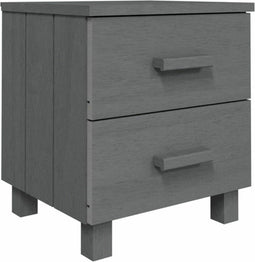 vidaXL - Nachtkastje - HAMAR - 40x35x44,5 - cm - massief - grenenhout - donkergrijs