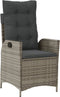 vidaXL - Tuinstoelen - 2 - st - verstelbaar - met - kussens - poly - rattan - grijs