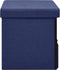 vidaXL - Opbergbank - inklapbaar - 76x38x38 - cm - kunstlinnen - blauw