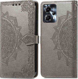 iMoshion Hoesje Geschikt voor Motorola Moto G23 / Moto G13 Hoesje Met Pasjeshouder - iMoshion Mandala Bookcase - Grijs