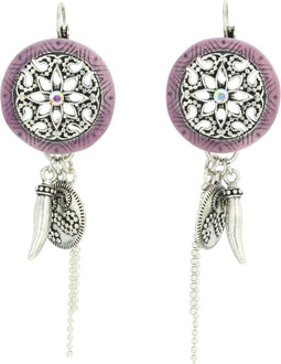 Behave® Fashion - Oorhangers bloom - 8 cm - Paars