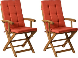 Set van 2 stoelen met zitkussen MAUI PREMIUM Acaciahout Rood