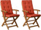 Set van 2 stoelen met zitkussen MAUI PREMIUM Acaciahout Rood