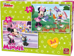 Disney - 2 in 1 Puzzel - 24 en 50 stukjes Minnie Mouse - Multicolor (2 stuks)