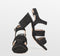 POSH by Poelman BO - Dames Sandalen met hak - Imitatiesuède - Zwart - Maat 41