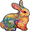 UNIDRAGON Houten Puzzel Voor Volwassenen Dier - Schitterend Konijn - 106 stukjes - Small 22x23 cm