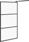 vidaXL - Inloopdouchewand - 115x195 - cm - mat - ESG-glas - zwart