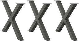 vidaXL - Eettafelpoten - 3 - st - X-vormig - 90x(72-73) - cm - staal - antraciet