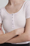 Pieces PCKITTE SS TOP NOOS BC BriWhi - Katoenen top - Korte mouwen - Maat XS