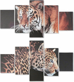 HomeLuxery- Schilderij DKD Home Decor Tijger Pijnboom Canvas (5 pcs) (2 pcs)