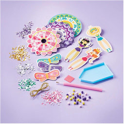 Totum knutselset engeltjes / fee popjes maken met strasssteentjes diamond painting fairies- creatief speelgoed meisjes knutselen