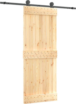 vidaXL - Schuifdeur - met - beslag - 80x210 - cm - massief - grenenhout