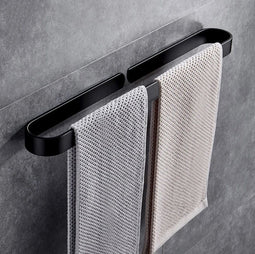 Happy Goods Handdoekrek 50 cm - Handdoekhouder zonder boren - Waterbestendig RVS - Zwart