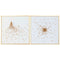 Schilderij Home ESPRIT Wit Gouden Modern 100 x 3,5 x 100 cm (2 Stuks)