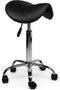 Zadelkruk Kalista Standaard Zwart - Zithoogte 50/68cm - kruk op wielen - zadelkruk op wielen - krukjes - werkkruk - zadelkruk - bureaukruk - kapperskruk - verstelbaar - draaikruk - tabouret - zadelkruk met rugleuning - tot 160kg