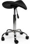Zadelkruk Kalista Standaard Zwart - Zithoogte 50/68cm - kruk op wielen - zadelkruk op wielen - krukjes - werkkruk - zadelkruk - bureaukruk - kapperskruk - verstelbaar - draaikruk - tabouret - zadelkruk met rugleuning - tot 160kg