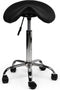 Zadelkruk Kalista Standaard Zwart - Zithoogte 50/68cm - kruk op wielen - zadelkruk op wielen - krukjes - werkkruk - zadelkruk - bureaukruk - kapperskruk - verstelbaar - draaikruk - tabouret - zadelkruk met rugleuning - tot 160kg
