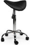 Zadelkruk Kalista Standaard Zwart - Zithoogte 50/68cm - kruk op wielen - zadelkruk op wielen - krukjes - werkkruk - zadelkruk - bureaukruk - kapperskruk - verstelbaar - draaikruk - tabouret - zadelkruk met rugleuning - tot 160kg