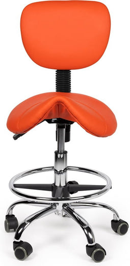 Zadelkruk met rugleuning laag Beige met voetring