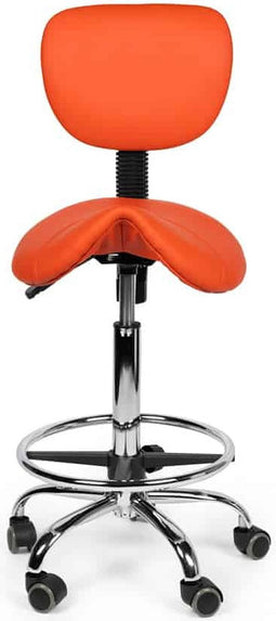 Zadelkruk met rugleuning standaard Oranje met voetring