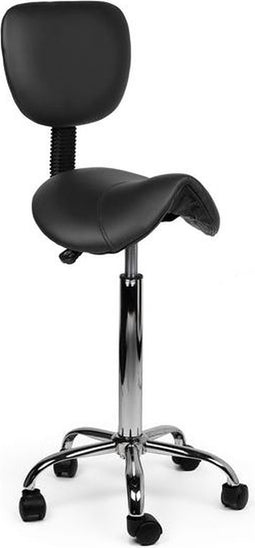 Zadelkruk met Rugleuning Zwart - Hoog, Zonder voetring