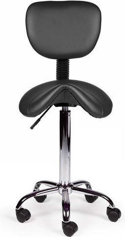 Zadelkruk met Rugleuning Zwart - Standaard, Zonder voetring