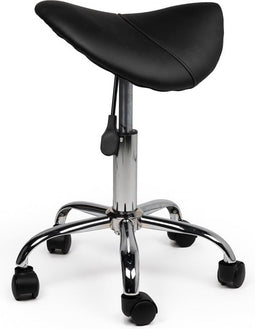 Zadelkruk office laag harde wielen zw