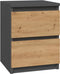Top E Shop M2 Antraciet/artisan Nachttafel/nachtkastje 2 Laden Bruin