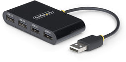 Startech.com ST4200MINI2 - 4-Port USB 2.0 Hub - USB Bus Powered Compact - Zwart