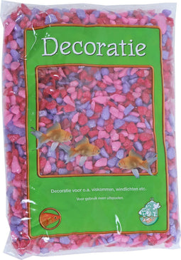 Zak a 1 kg glitter gravel mix roze