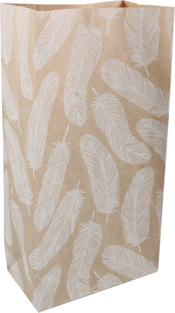 Zak | Blokbodemzak | Kraftpapier | 16/ 9 |5x31cm | Naturals veren | 50 stuks