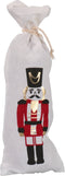 Zak | Cadeauzak | Katoen | 10x27.5cm | Nutcracker | wit/rood | 5 stuks