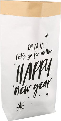 Zak | Cadeauzak | Kraftpapier | 25/ 12x40cm | Ohlala | wit/zwart | 25 stuks