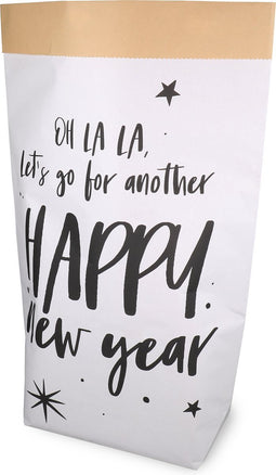 Zak | Cadeauzak | Kraftpapier | 40/ 14x58.5cm | Ohlala | wit/zwart | 25 stuks